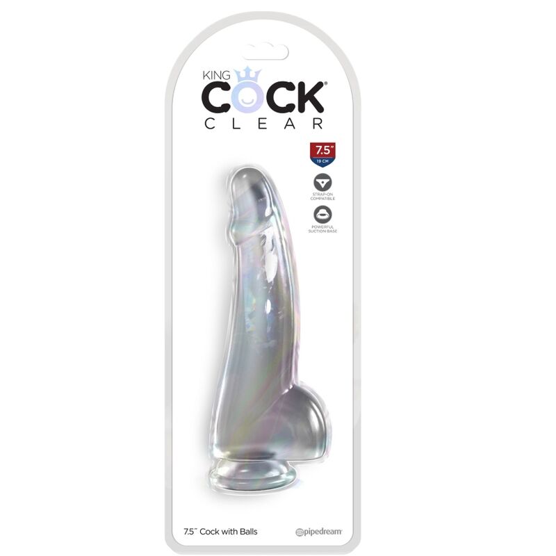 KING COCK - CLEAR DILDO CON TESTICULOS 15.2 CM TRANSPARENTE - Imagen 3