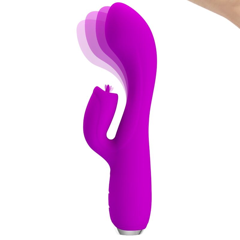 PRETTY LOVE - GLORIA VIBRADOR CONEJO RECARGABLE-IMPERMEABLE MORADO - Imagen 4
