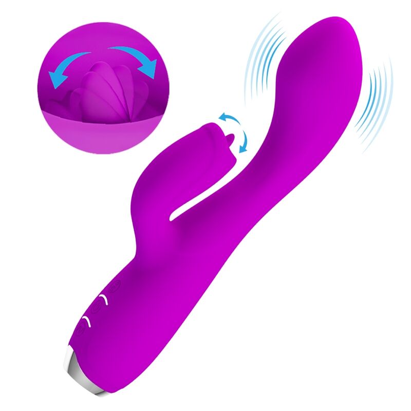 PRETTY LOVE - GLORIA VIBRADOR CONEJO RECARGABLE-IMPERMEABLE MORADO - Imagen 7