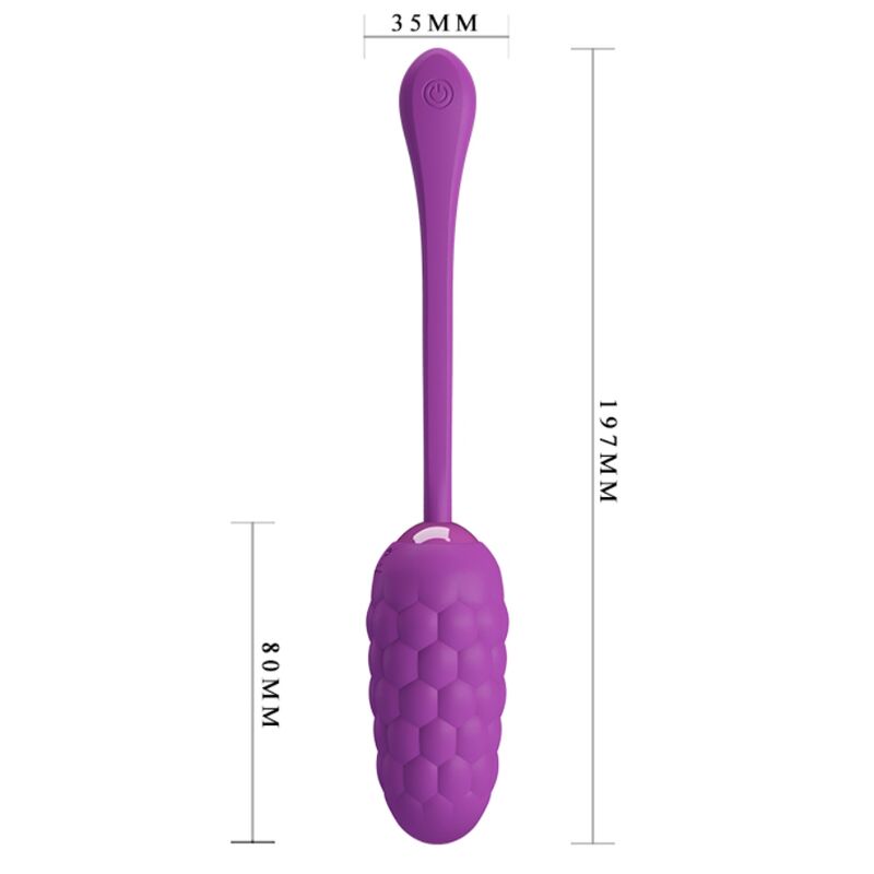PRETTY LOVE - HUEVO VIBRADOR CON TEXTURA MARINA RECARGABLE MORADO - Imagen 7