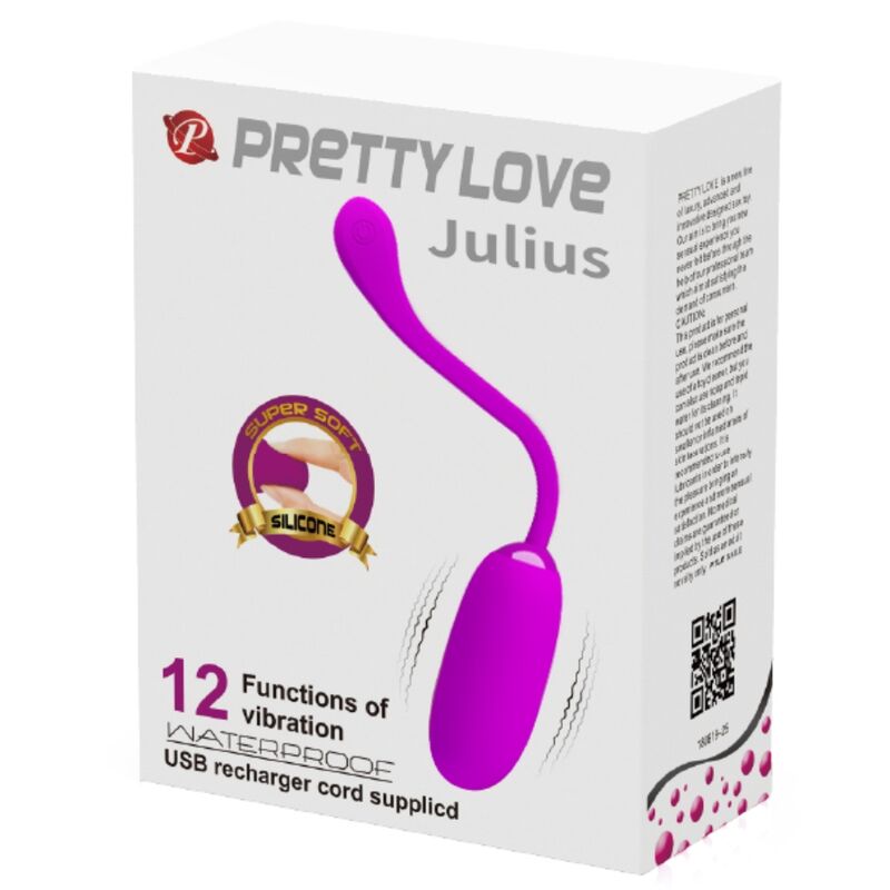 PRETTY LOVE - JULIUS HUEVO VIBRADOR IMPERMEBLE & RECARGABLE MORADO - Imagen 12