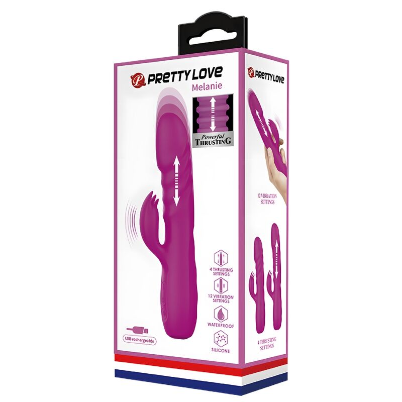 PRETTY LOVE - MELANIE VIBRADOR CONEJO RECARGABLE MORADO - Imagen 5