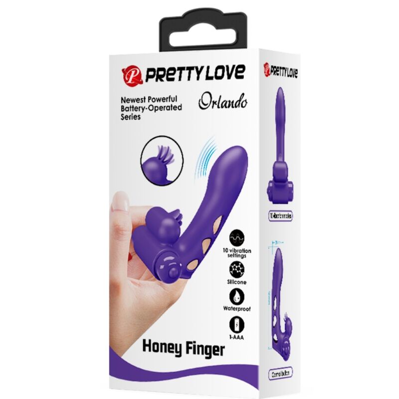 PRETTY LOVE - ORLANDO FUNDA DE DEDO VIBRADOR MORADO - Imagen 7
