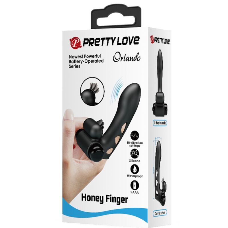 PRETTY LOVE - ORLANDO FUNDA DE DEDO VIBRADOR NEGRO - Imagen 11
