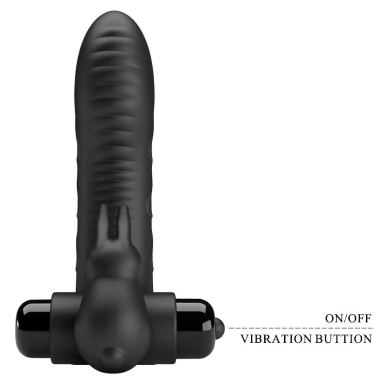 PRETTY LOVE - VANCE FUNDA DEDO VIBRADOR CONEJO NEGRO - Imagen 9