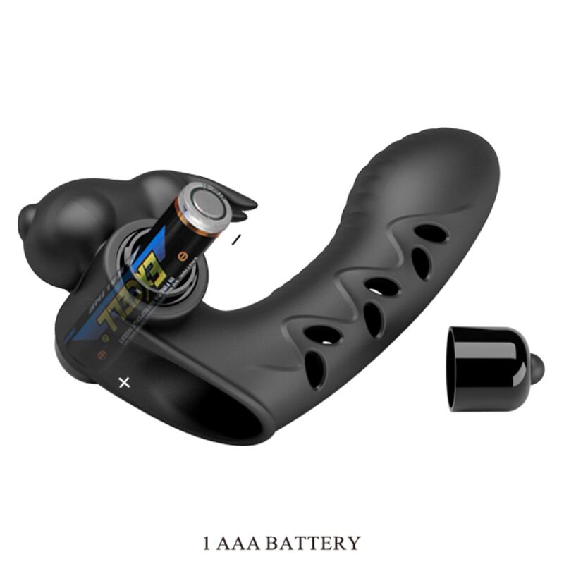 PRETTY LOVE - VANCE FUNDA DEDO VIBRADOR CONEJO NEGRO - Imagen 6