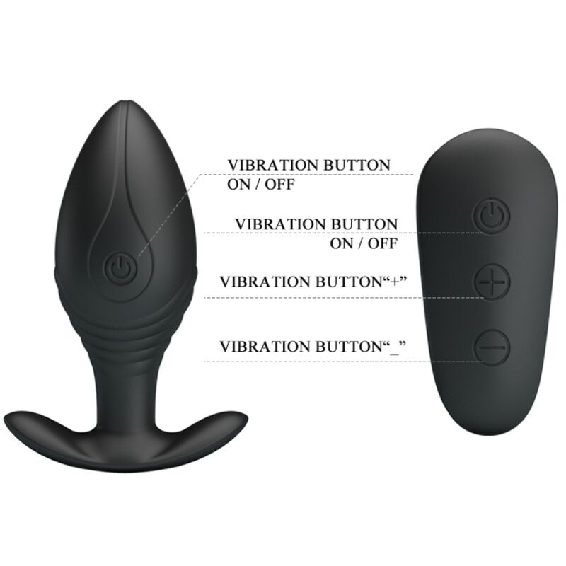 PRETTY LOVE - REGINA PLUG ANAL VIBRADOR RECARGABLE NEGRO - Imagen 10