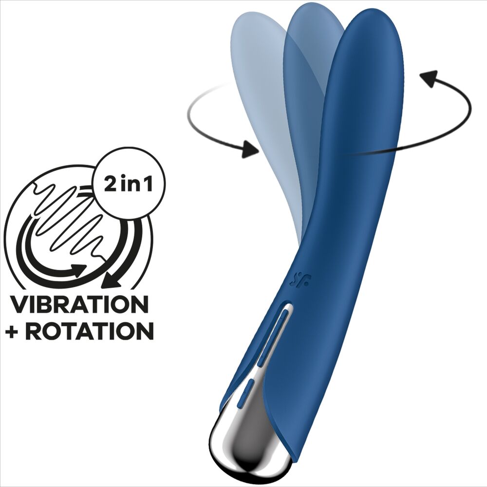 SATISFYER - SPINNING VIBE 1 VIBRADOR ROTADOR G-SPOT AZUL - Imagen 4