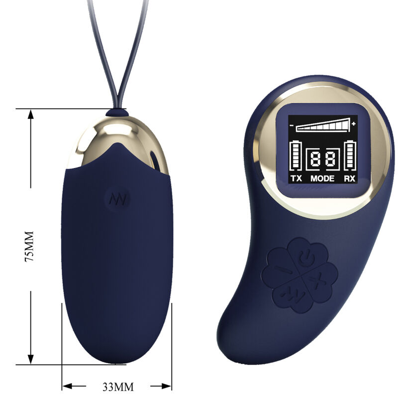 PRETTY LOVE - MINA HUEVO VIBRADOR CONTROL REMOTO AZUL - Imagen 4