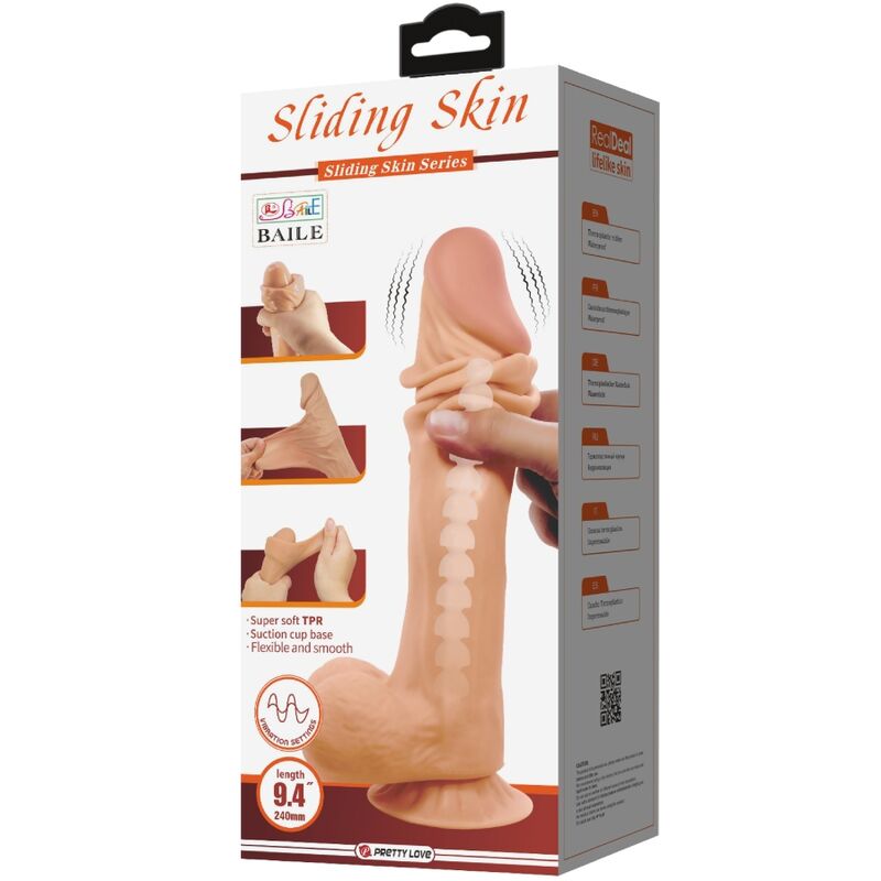PRETTY LOVE - SLIDING SKIN SERIES DILDO REALÍSTICO CON VENTOSA PIEL DESLIZANTE CONTROL REMOTO NATURAL 24 CM - Imagen 5