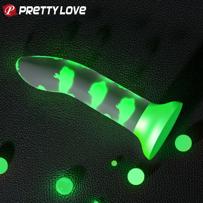 PRETTY LOVE - MAGICAL NIGHTFALL DILDO SIN VIBRACIÓN LUMINOSO VERDE - Imagen 4