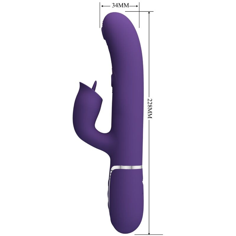PRETTY LOVE - VIBRADOR RABBIT CON LICKING MORADO - Imagen 5