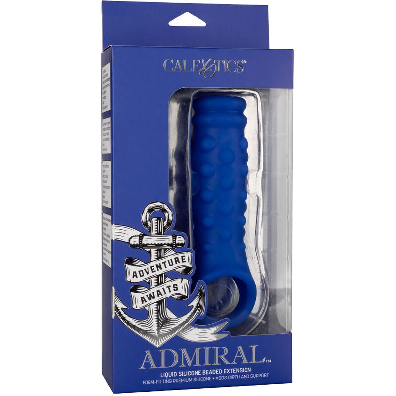 CALEXOTICS - ADMIRAL BEADED FUNDA PENE SILICONA LÍQUIDA AZUL - Imagen 6