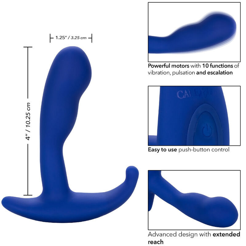 CALEXOTICS - ADMIRAL CURVED ESTIMULADOR & VIBRADOR ANAL AZUL - Imagen 5