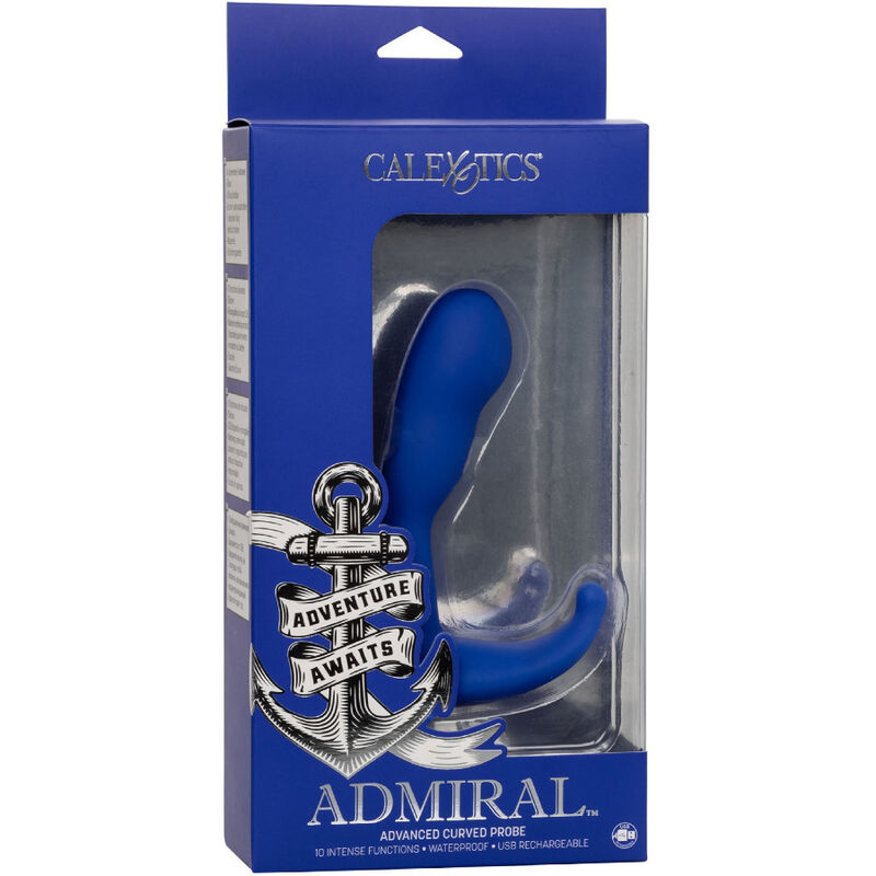 CALEXOTICS - ADMIRAL CURVED ESTIMULADOR & VIBRADOR ANAL AZUL - Imagen 6