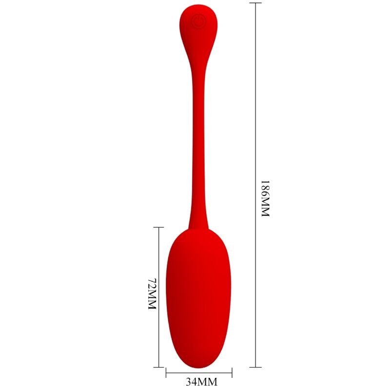 PRETTY LOVE - KNUCKER HUEVO VIBRADOR RECARGABLE ROJO - Imagen 7