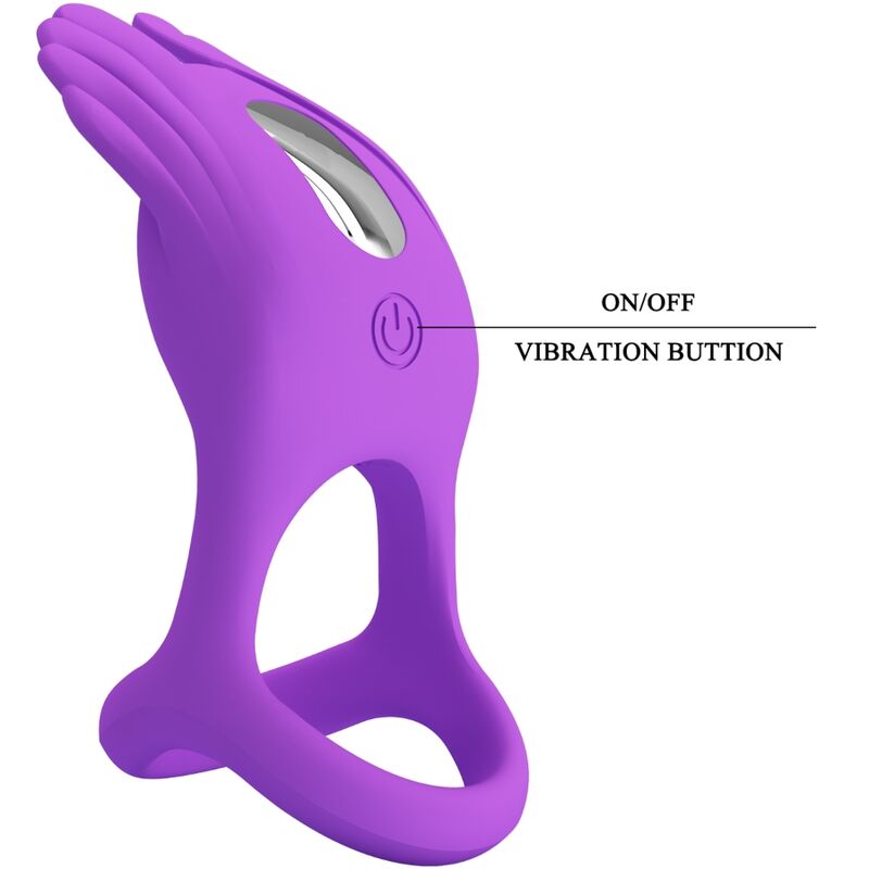 PRETTY LOVE - SILAS ANILLO VIBRADOR 7 VIBRACIONES SILICONA LILA - Imagen 9