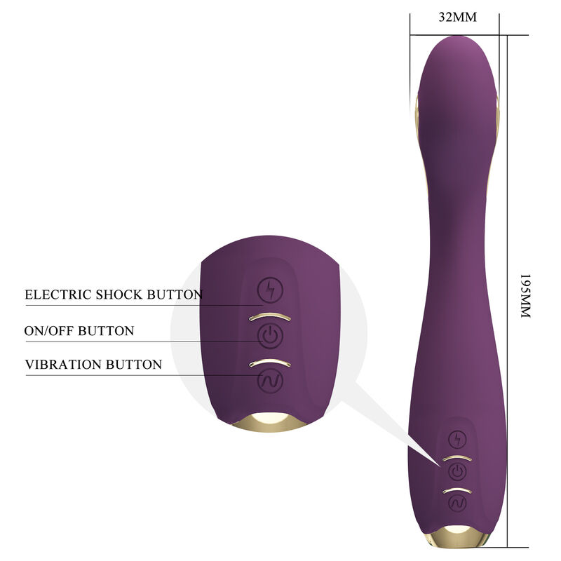 PRETTY LOVE - HECTOR VIBRADOR ELECTROSHOCK POR CONTROL POR APP LILA - Imagen 8