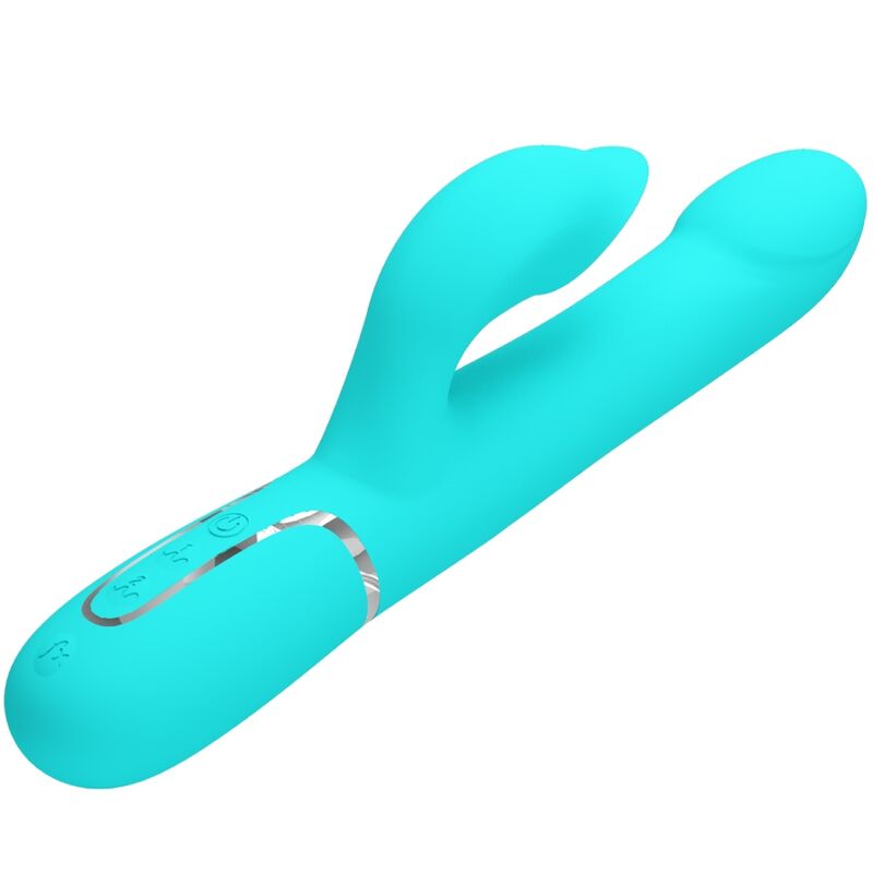 PRETTY LOVE - VIBRADOR RABBIT PERLAS VERDE AGUA - Imagen 9