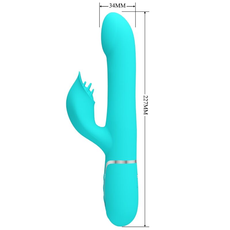 PRETTY LOVE - VIBRADOR RABBIT PERLAS VERDE AGUA - Imagen 5