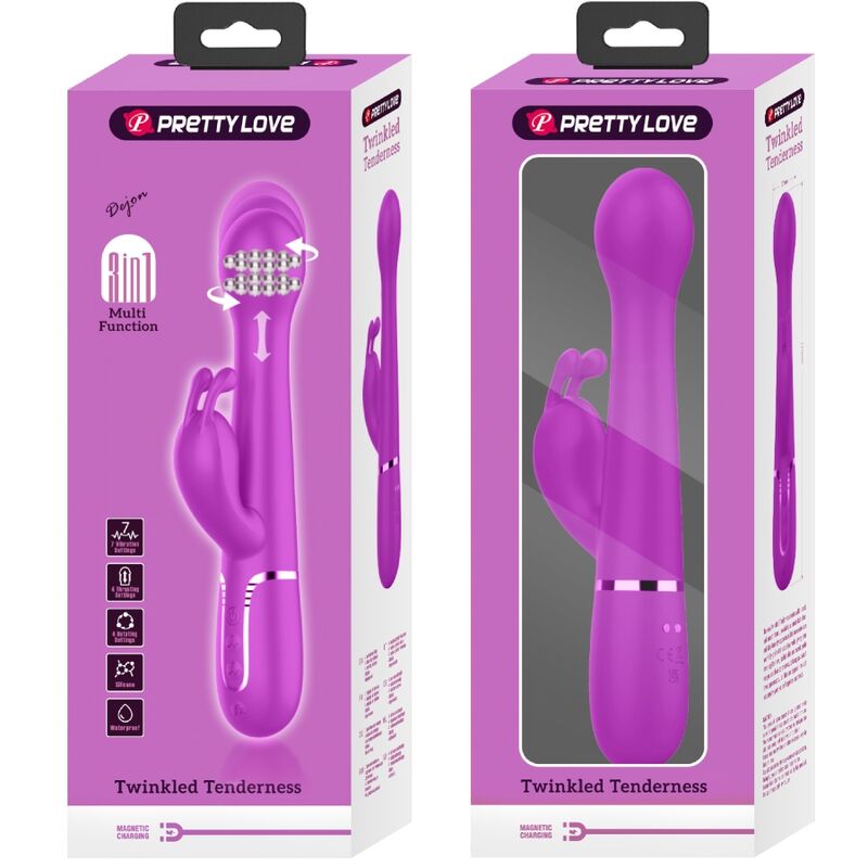 PRETTY LOVE - DEJON VIBRADOR RABBIT 3 EN 1 MULTIFUNCIÓN VIOLETA - Imagen 12