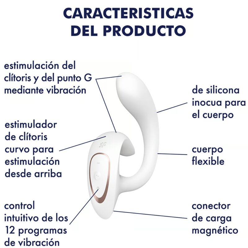 SATISFYER - G FOR GODDESS 1 VIBRADOR RABBIT BLANCO - Imagen 6