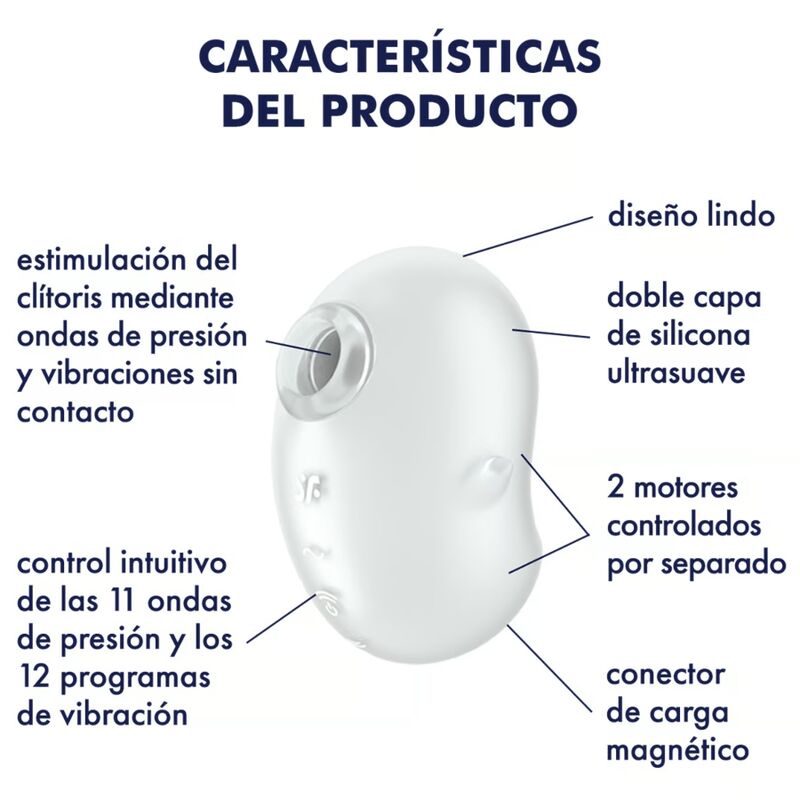 SATISFYER - CUTIE GHOST VIBRADOR LAY-ON BLANCO - Imagen 4