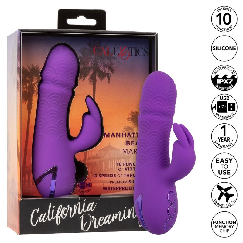 CALEXOTICS - MANHATTAN BEACH MARVEL VIBRADOR RABBIT MORADO BY CALIFORNIA DREAMING - Imagen 4