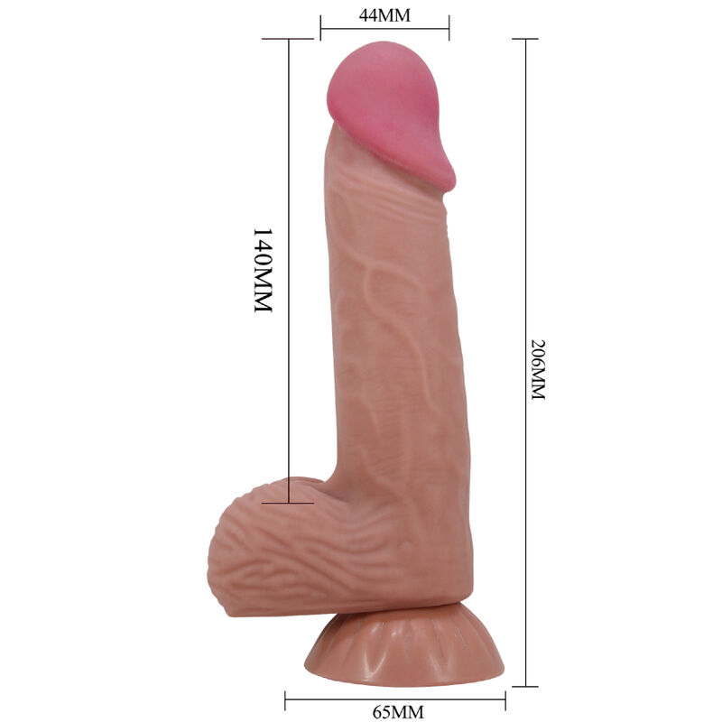 PRETTY LOVE - SLIDING SKIN SERIES DILDO REALÍSTICO CON VENTOSA PIEL DESLIZANTE MORENO 20.6 CM - Imagen 8