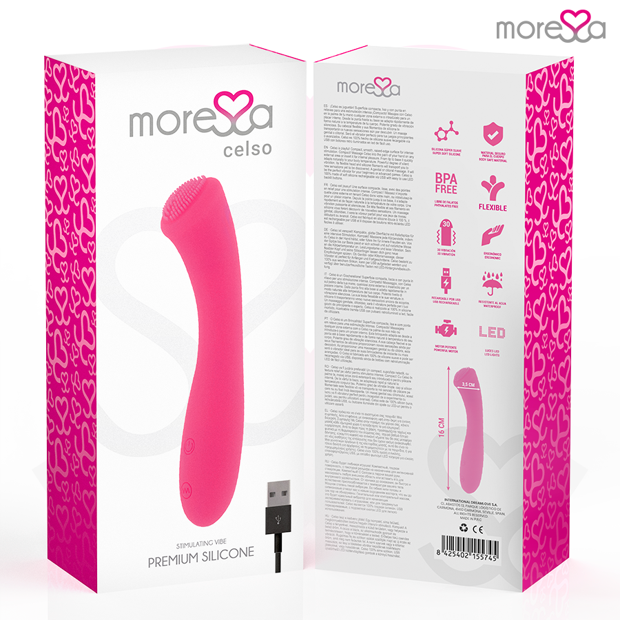 MORESSA - CELSO MASAJEADOR DUO PUNTO G Y SUERO PELVICO PREMIUM SILICONE RECARGABLE - Imagen 11