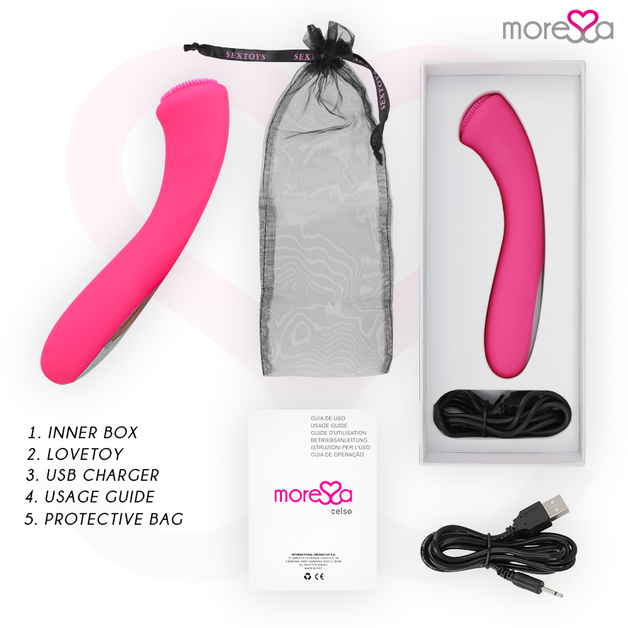 MORESSA - CELSO MASAJEADOR DUO PUNTO G Y SUERO PELVICO PREMIUM SILICONE RECARGABLE - Imagen 10