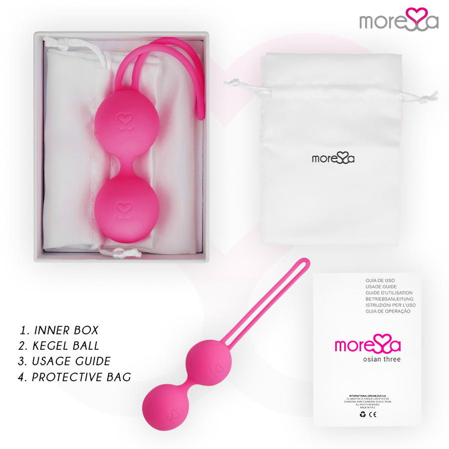 MORESSA - OSIAN THREE ENTRENAMIENTO SUELO PELVICO 85 gr PREMIUM SILICONA ROSA - Imagen 10