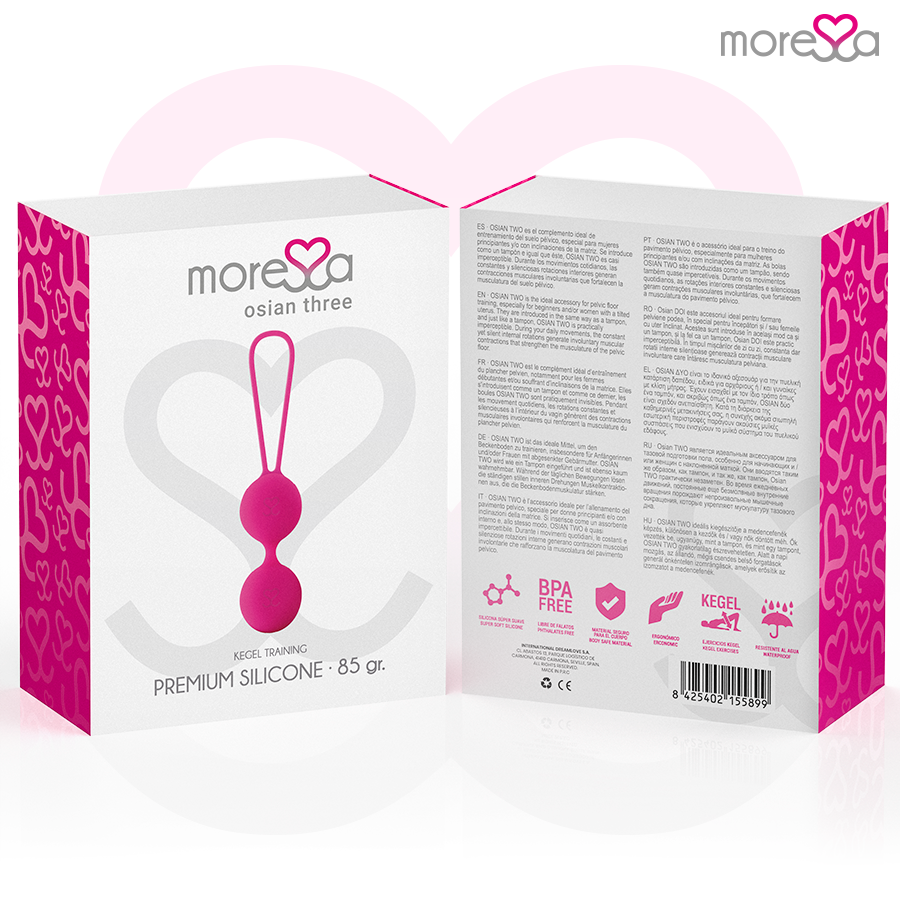 MORESSA - OSIAN THREE ENTRENAMIENTO SUELO PELVICO 85 gr PREMIUM SILICONA ROSA - Imagen 11