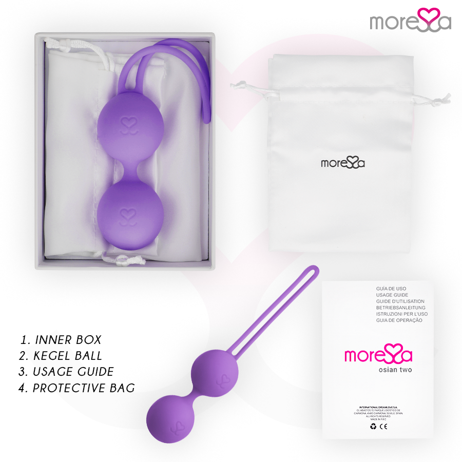 MORESSA - OSIAN TWO ENTRENAMIENTO SUELO PELVICO 101gr PREMIUM SILICONA LILA - Imagen 10