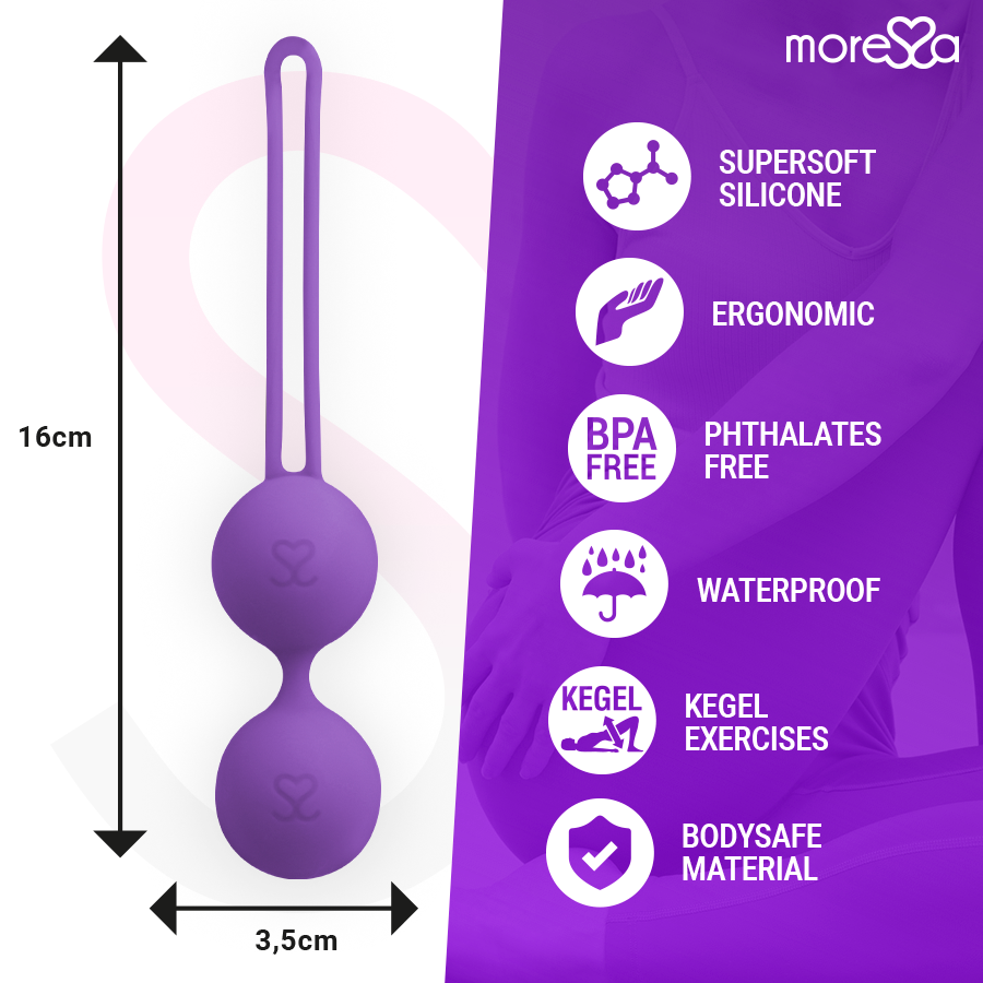MORESSA - OSIAN TWO ENTRENAMIENTO SUELO PELVICO 101gr PREMIUM SILICONA LILA - Imagen 6