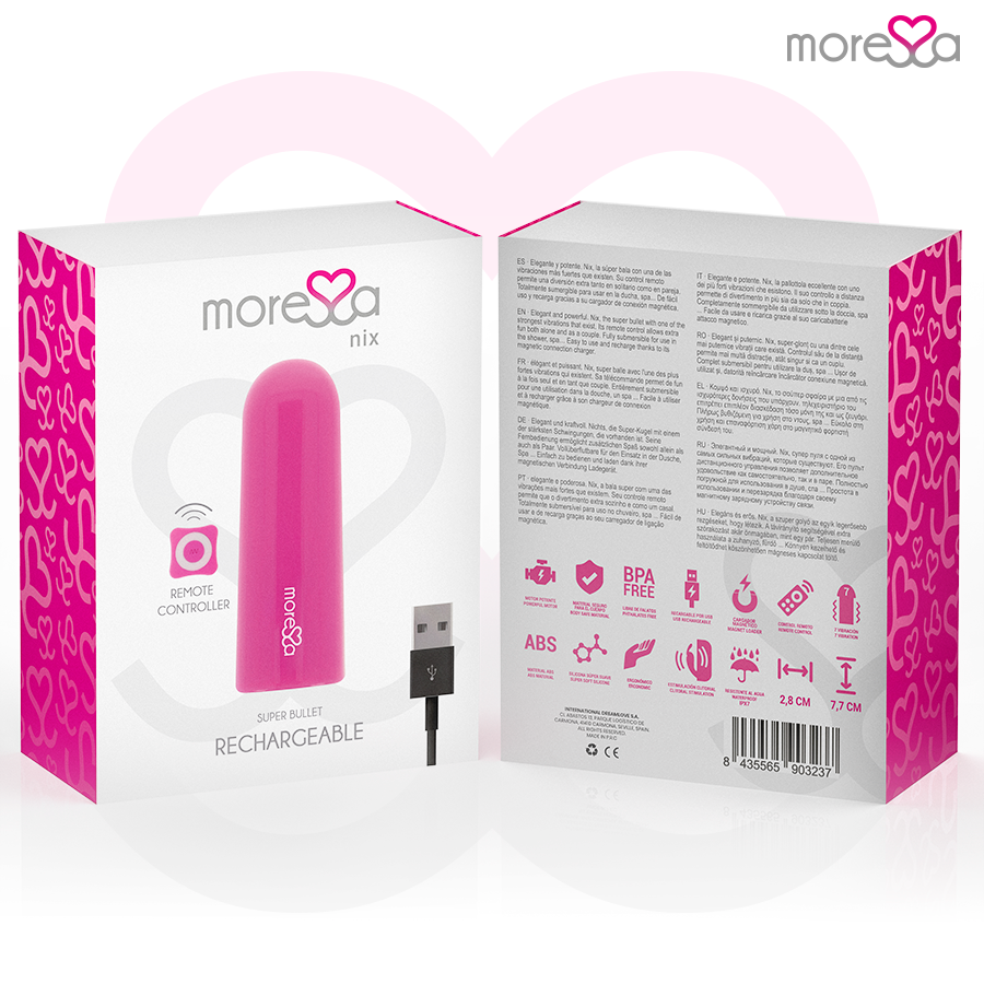 MORESSA - NIX POTENTE VIBRADOR MULTI JUEGOS CONTROL REMOTO ROSA - Imagen 11