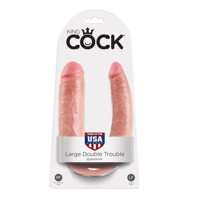 KING COCK - DILDO DOBLE PENETRACIÓN 17.8 CM NATURAL - Imagen 3
