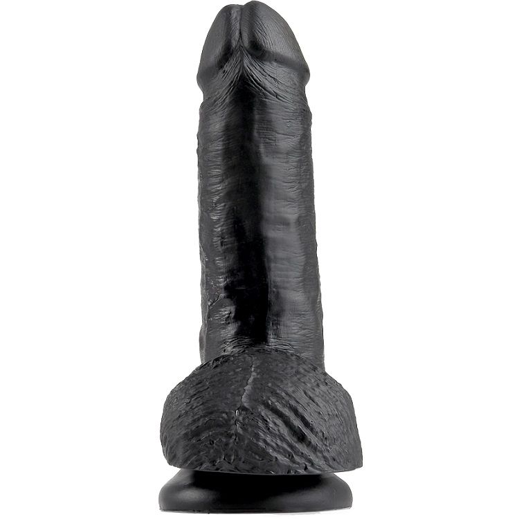 KING COCK - 7 PENE REALISTICO NEGRO 17.8 CM - Imagen 4