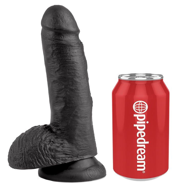 KING COCK - 7 PENE REALISTICO NEGRO 17.8 CM - Imagen 5