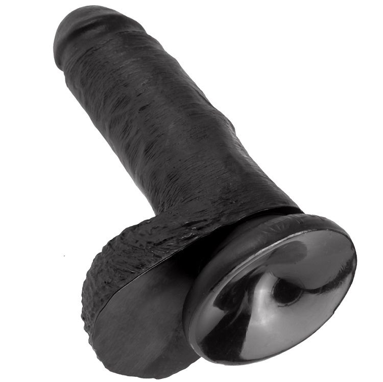 KING COCK - 7 PENE REALISTICO NEGRO 17.8 CM - Imagen 6
