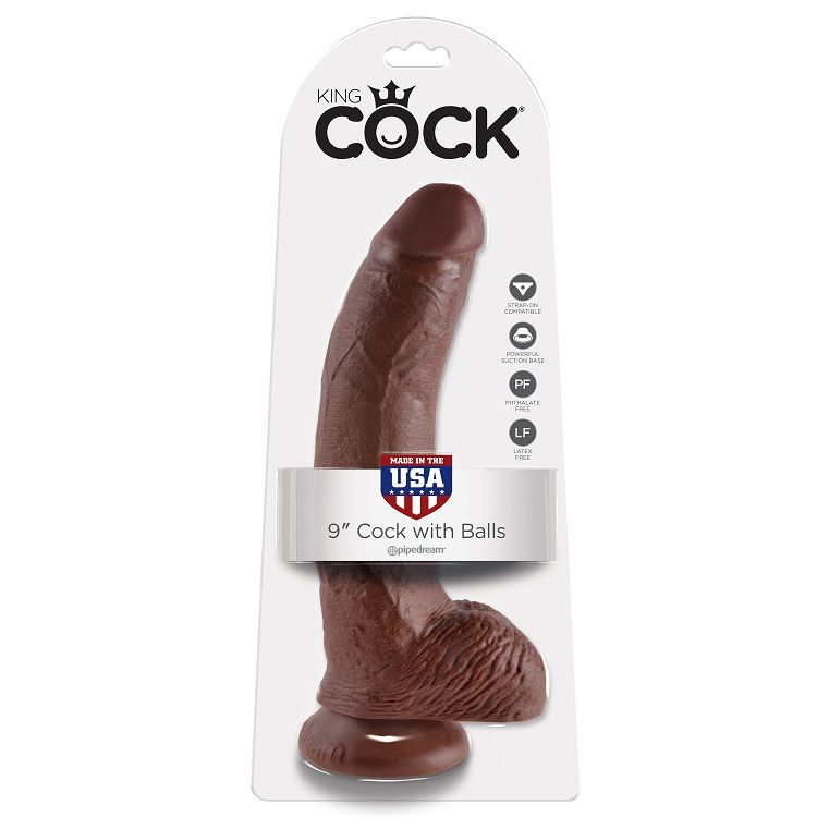 KING COCK - 9 PENE REALISTICO MARRON 22.9 CM - Imagen 3