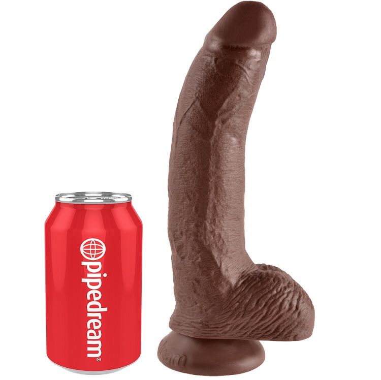 KING COCK - 9 PENE REALISTICO MARRON 22.9 CM - Imagen 5
