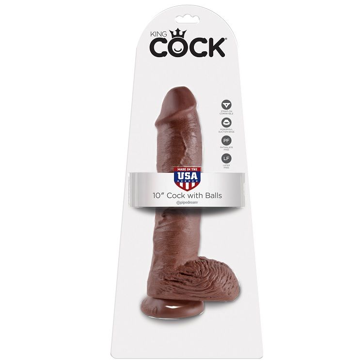 KING COCK - 10 PENE REALISTICO MARRON 26.5 CM - Imagen 3