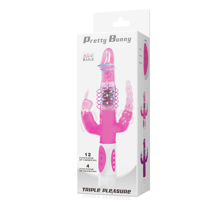 BAILE - PRETTY BUNNY TRIPLE VIBRADOR ROTADOR - Imagen 8