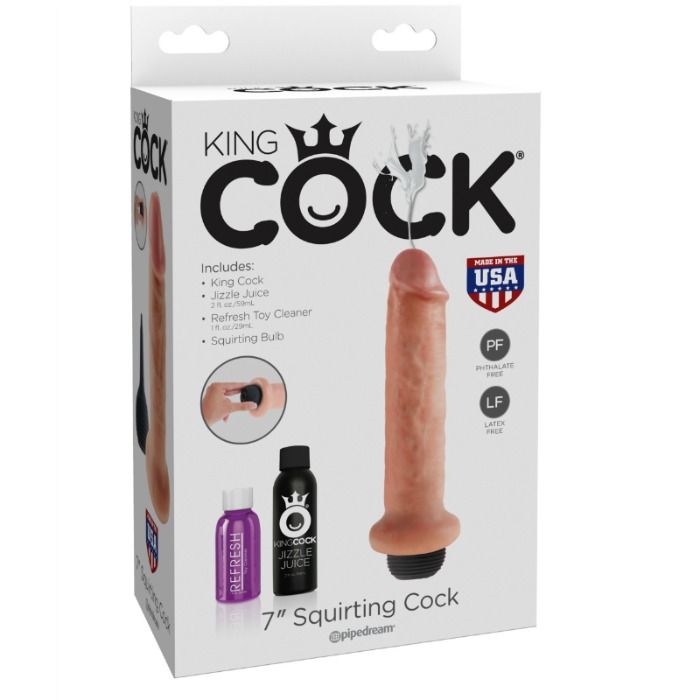 KING COCK - DILDO SQUIRTING 17.8 CM NATURAL - Imagen 6