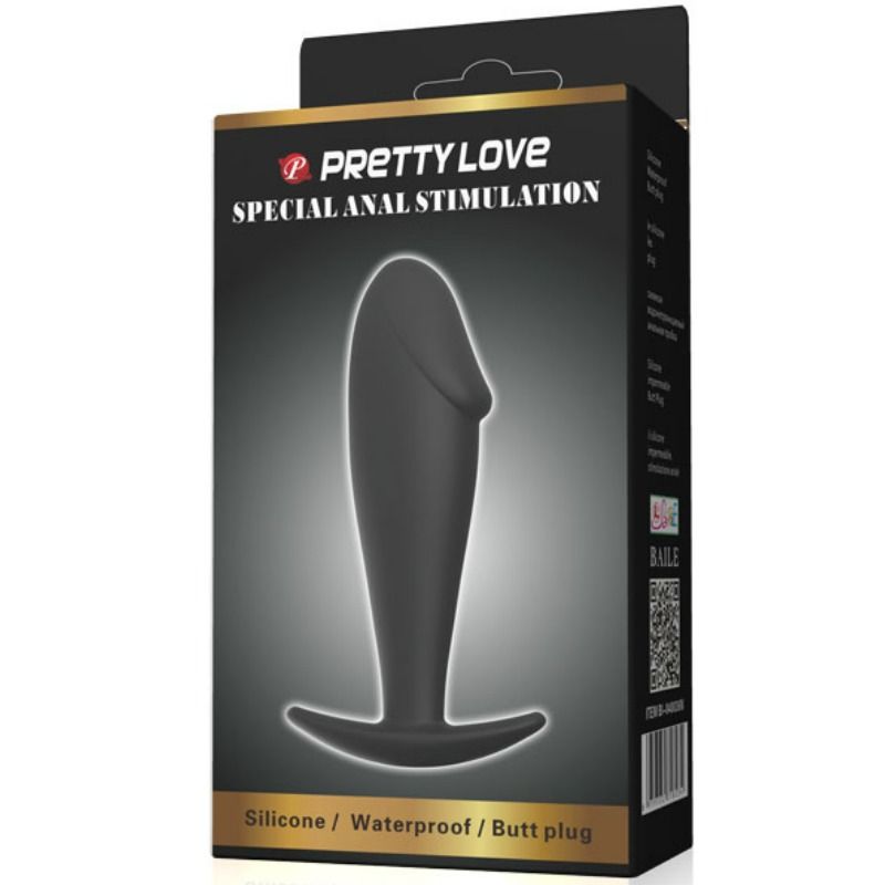 PRETTY LOVE - PLUG ANAL SILICONA FORMA PENE NEGRO - Imagen 7