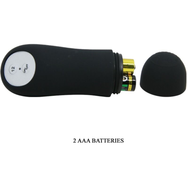 PRETTY LOVE - PLUG ANAL SILICONA FORMA PENE Y 12 MODOS VIBRACION NEGRO - Imagen 7