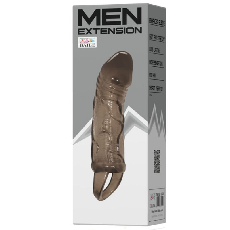 BAILE - FUNDA EXTENSORA PENE CON STRAP PARA TESTICULOS NEGRO 13.5 CM - Imagen 3