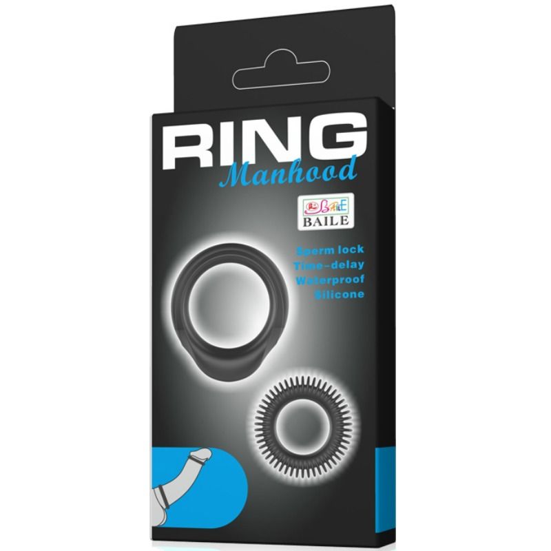 BAILE - KIT 2 ANILLOS SILICONA RING MANHOOD - Imagen 7