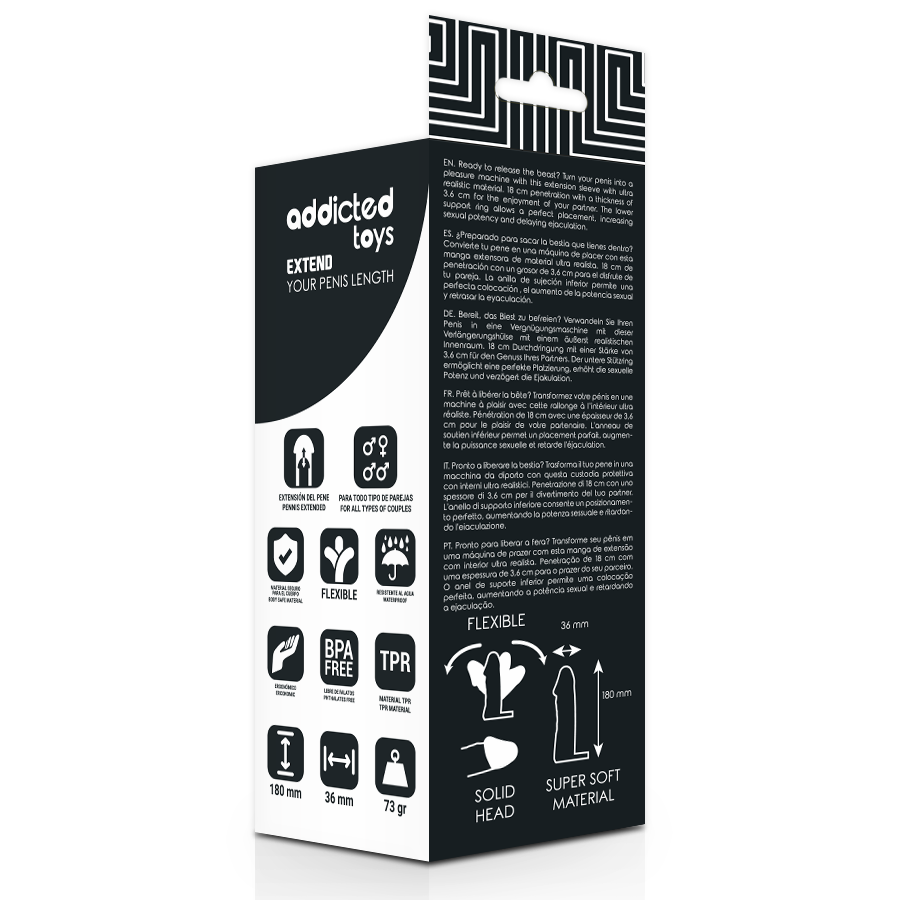 ADDICTED TOYS - EXTENSIÓN PENE 18 CM - Imagen 5